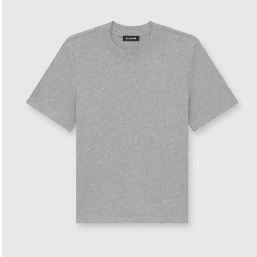 NWT! Womens Nadaam The Boxy Tee 100% Cotton Heathered Gray Size M